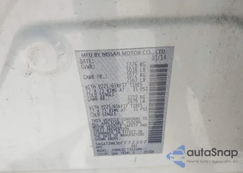 2014 Nissan Rogue Sv из США, поврежденный, VIN 5N1AT2MK3EC772397